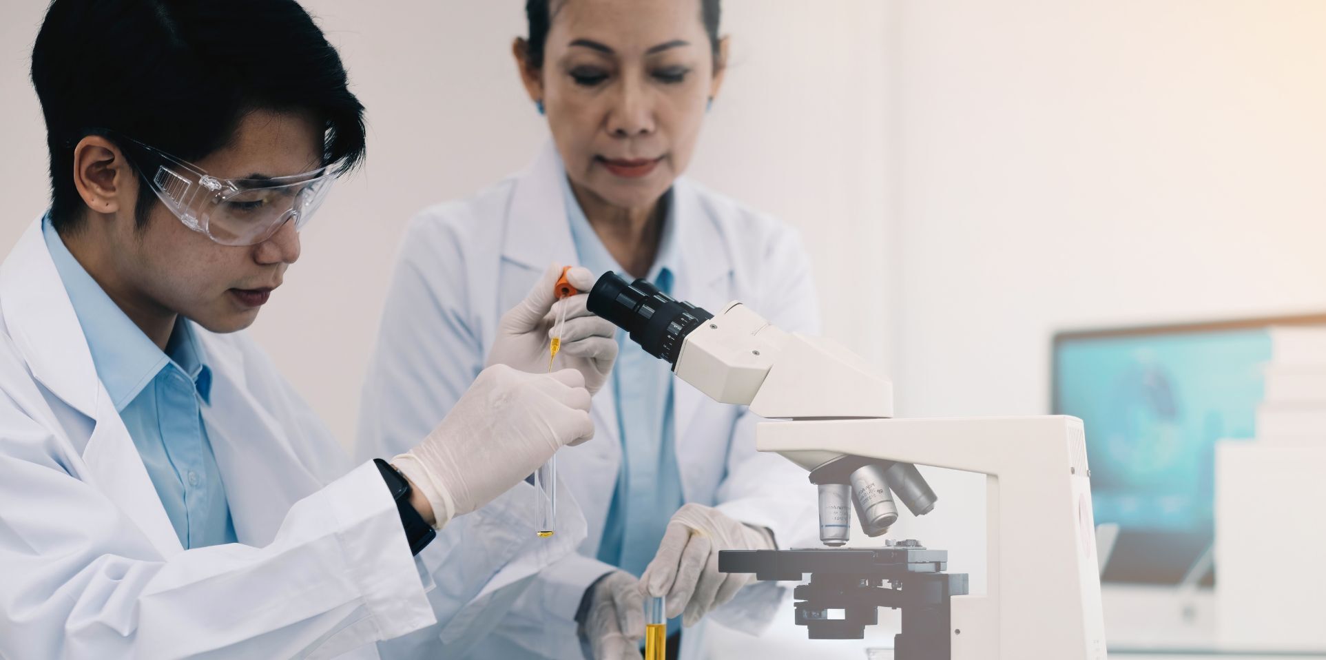 An intern working at a life sciences company